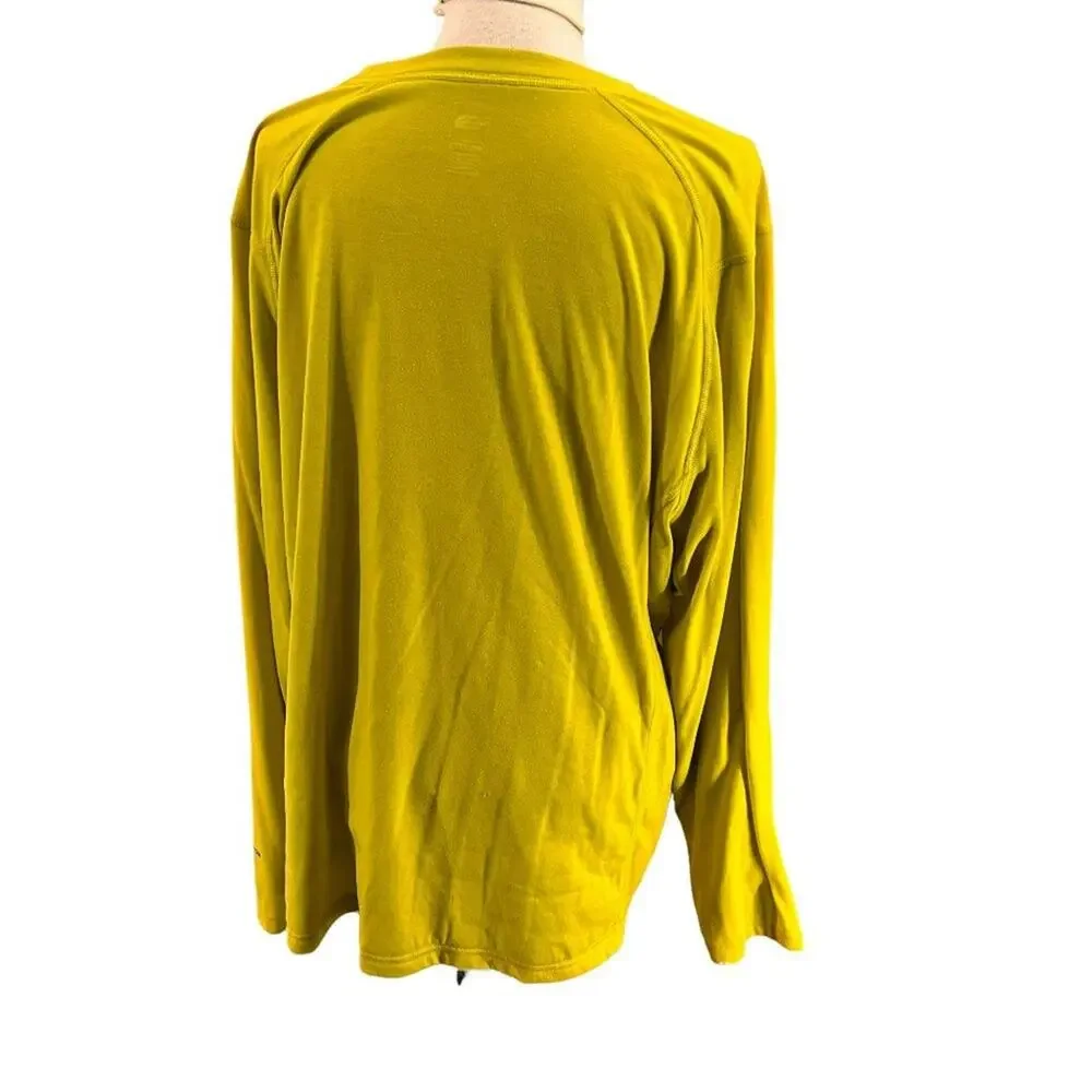 The North Face Long Sleeve FlashDry Crew Olive Yellow Men's XXLarge